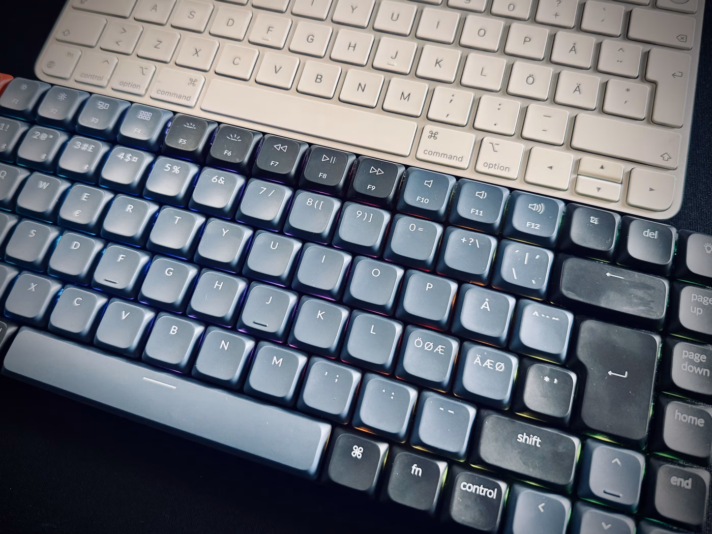 Fn key on Keychron K3 Pro next to Option key on Magic Keyboard